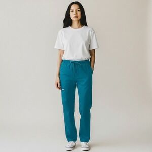 Rx Gear Scrub Pants 3XL Teal Blue NEW Women's Drawstring Cargo‎ Stretch PL139